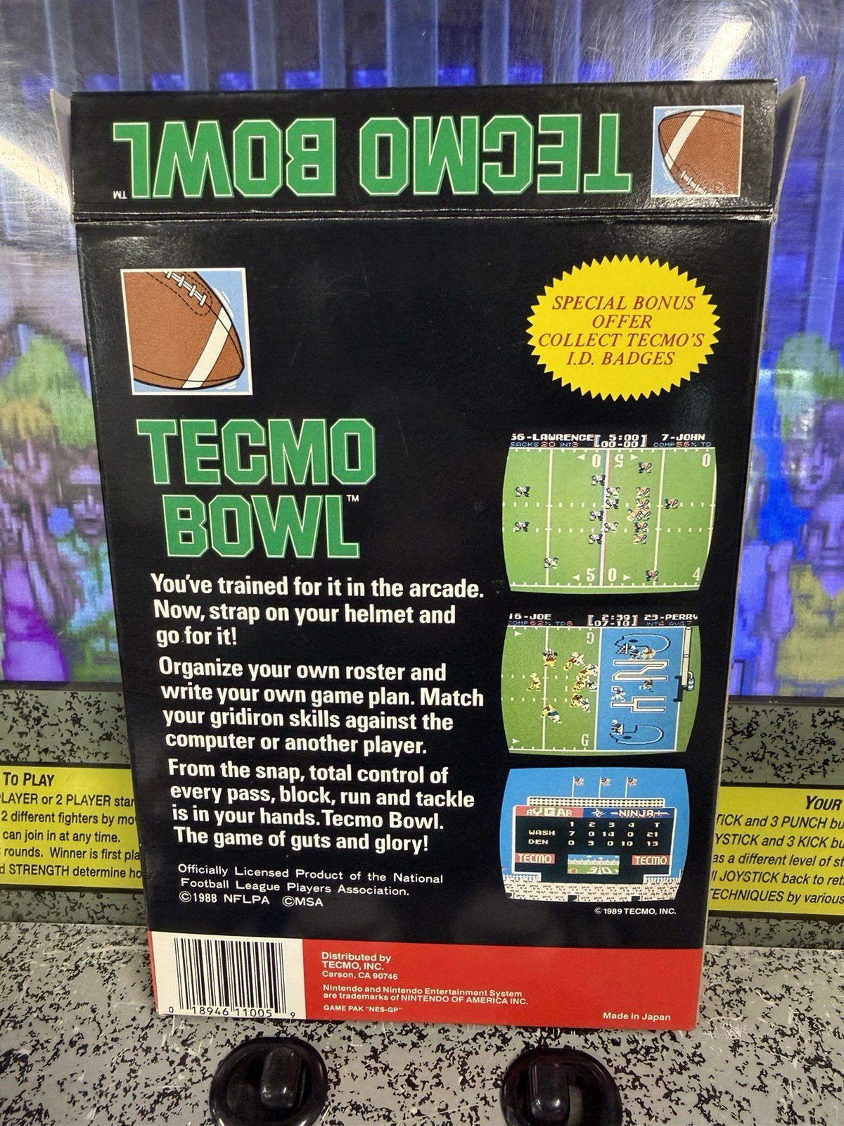 1990 NES Tecmo Bowl Oval SoQ Cart Circle SoQ Box – SUPER CLEAN Manual!