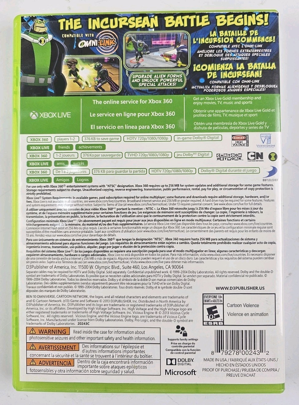 Ben 10: Omniverse 2 (Microsoft Xbox 360, 2013) Tested
