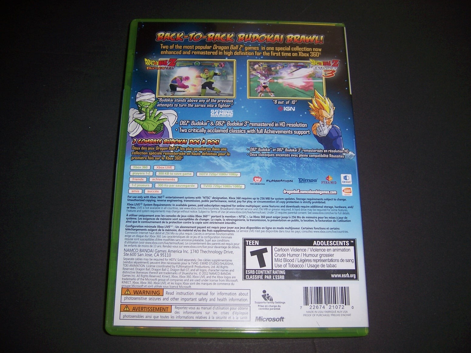 Original Replacement Box Case ONLY Xbox 360 XB Dragonball Z Budokai HD Collect