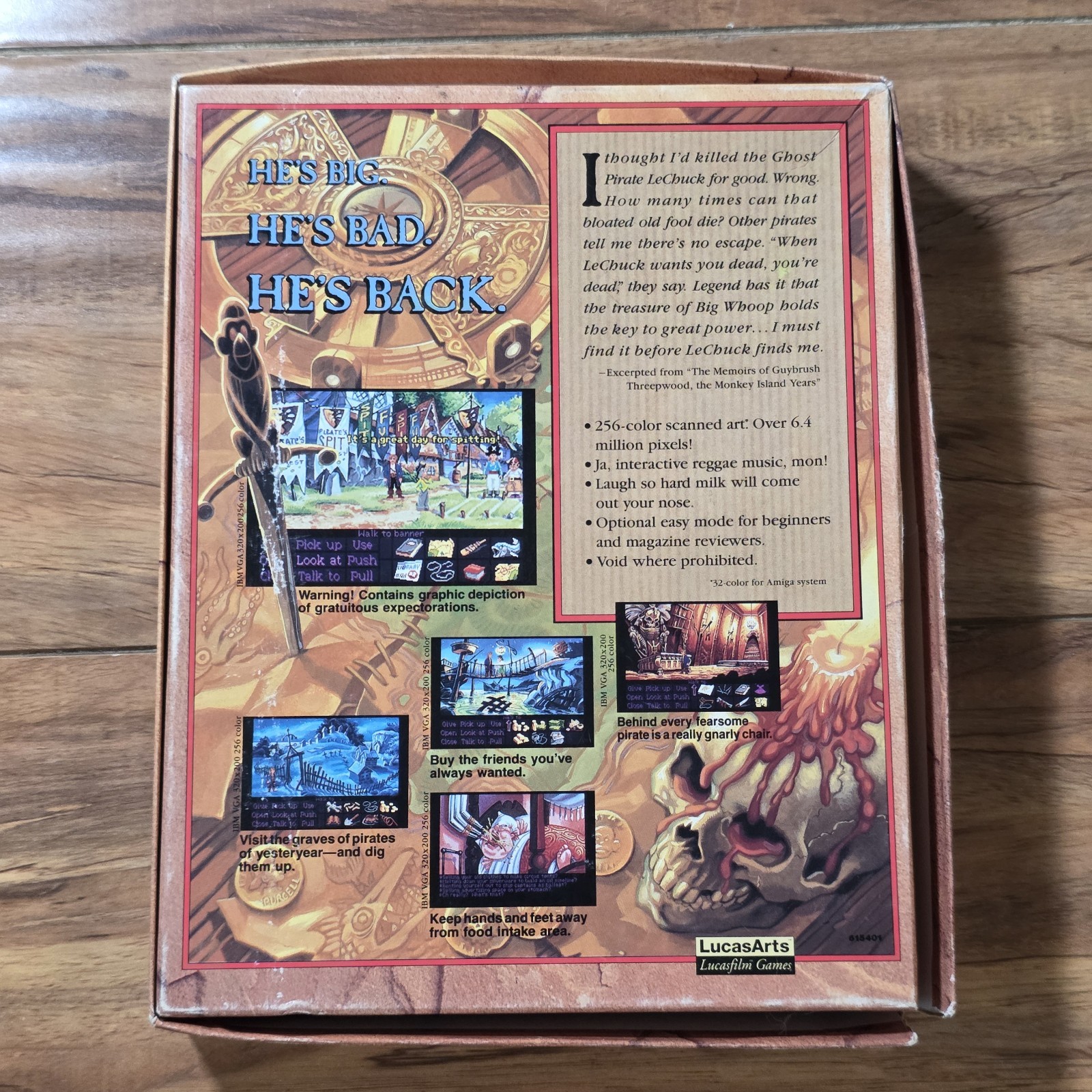 Monkey Island 2: LeChuck’s Revenge PC 3.5″ Floppy Disk 1991 MISSING SPINNER