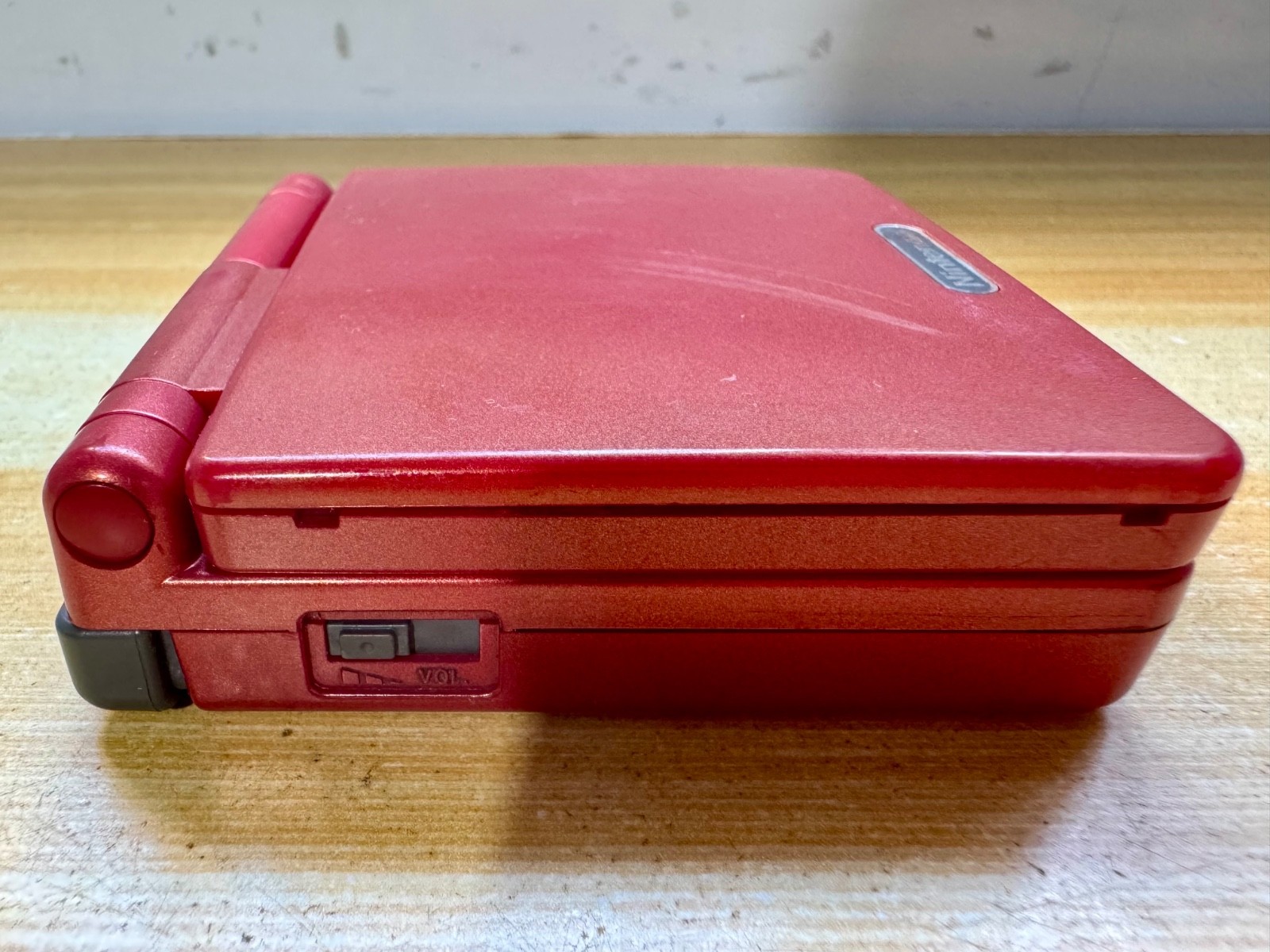 Nintendo Gameboy Advance SP AGS001 Flame Red Handheld w/ USB Cable & Battery