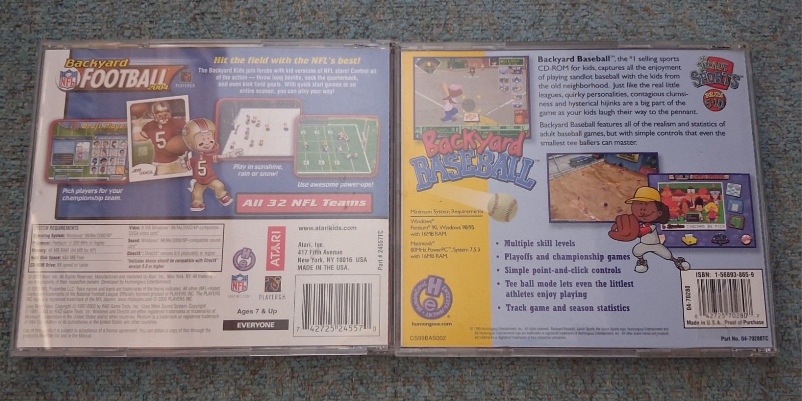 Backyard Sports Lot PC Games Backyard Soccer 2004 Baseball 1999 Football 2004