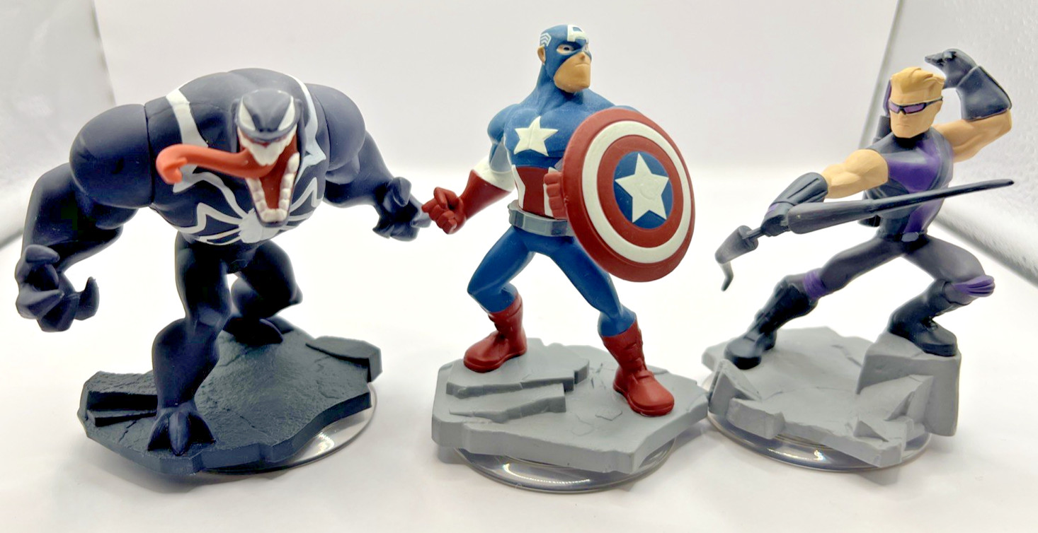 Disney Infinity lot of 50 figs & Pieces Star Wars Aladdin Cars Nemo venom Etc