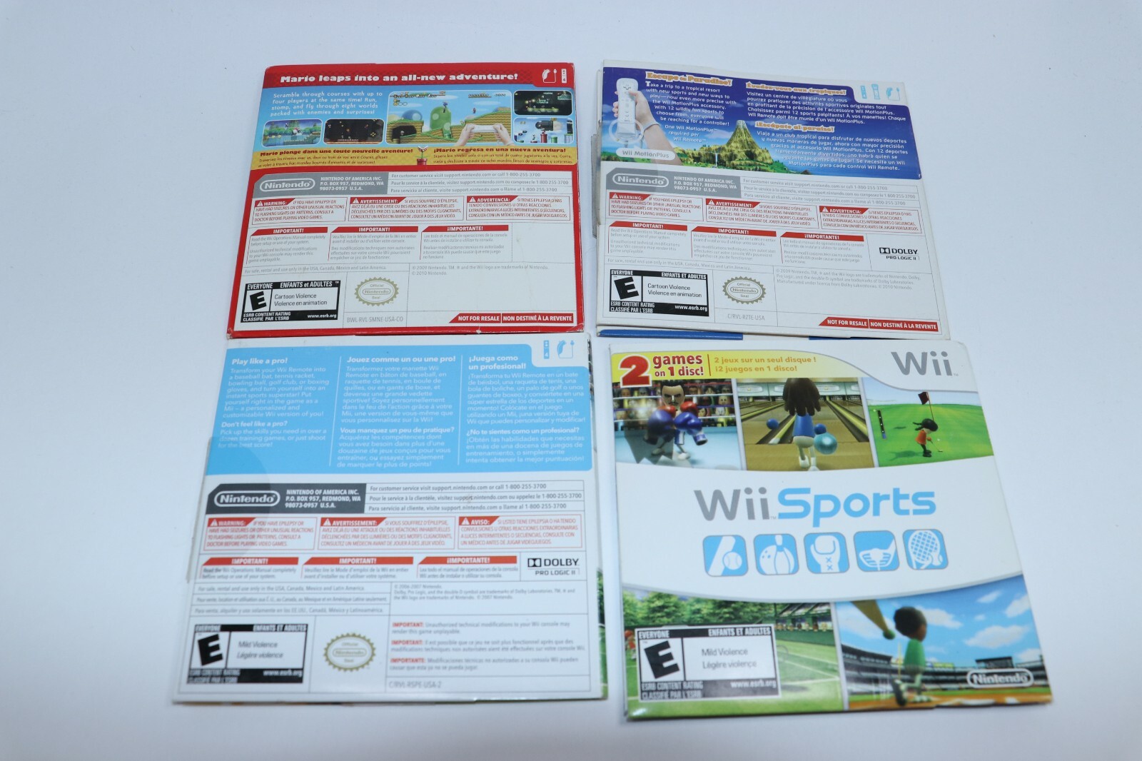 NINTENDO WII SPORTS NEW SUPER MARIO BROS SPORTS RESORT 2IN1 SLEEVE ONLY YOU PICK