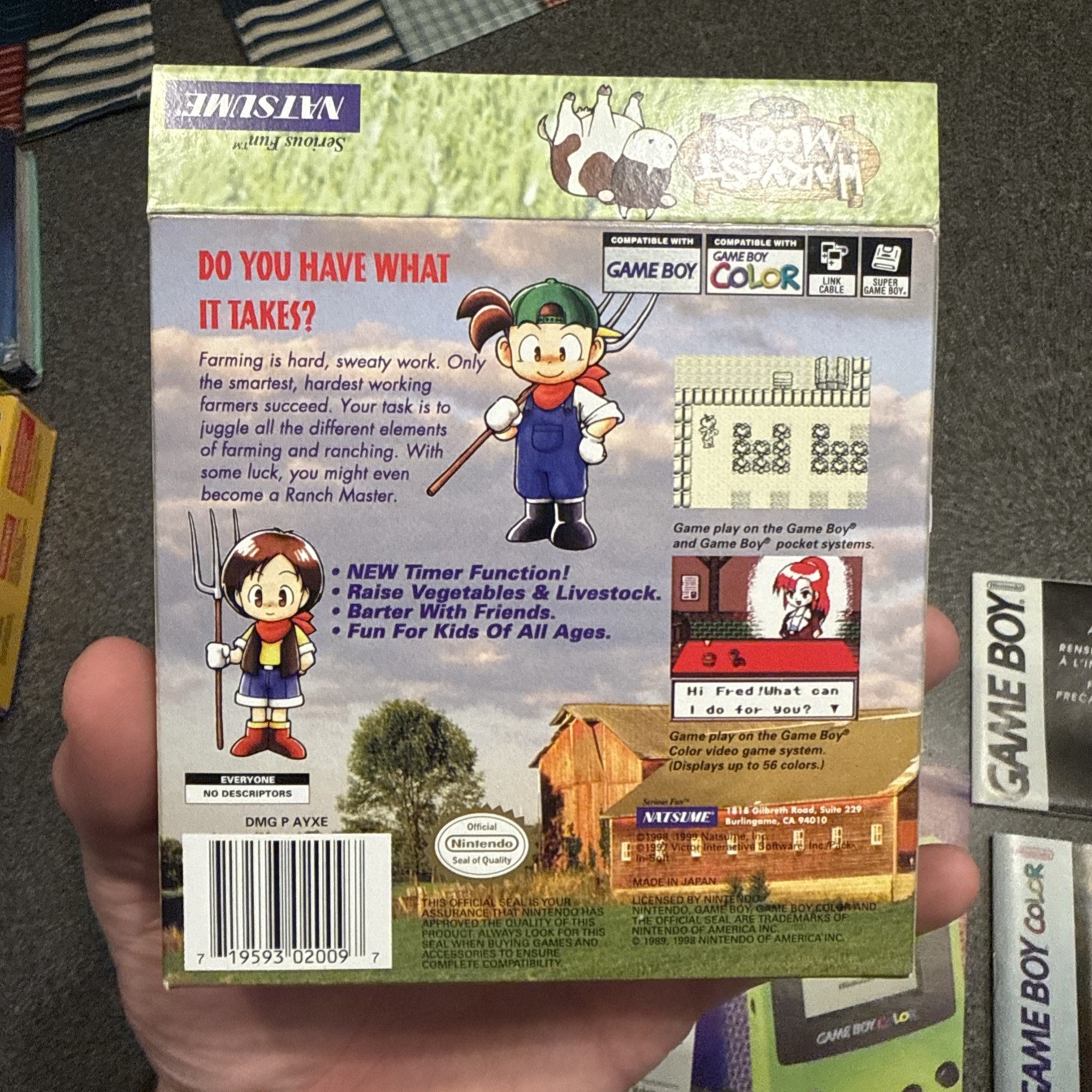 Harvest Moon 1 GBC Nintendo Gameboy Color Complete CIB Authentic Reg Card