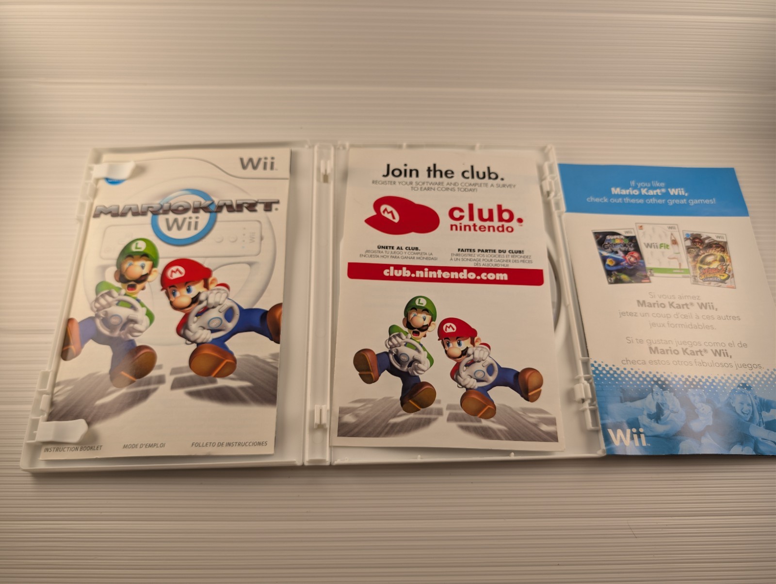 Mario Kart Wii Case, Manual, Flyers – 2 Wheel NINTENDO Wii – Tested