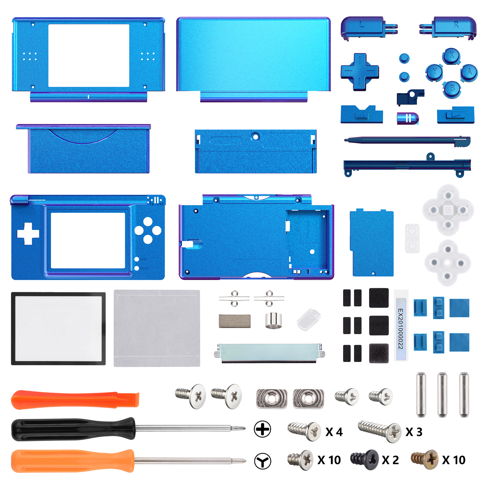 Full Replacement Housing Shell Screen Lens Clear Button For OEM Nintendo DS Lite