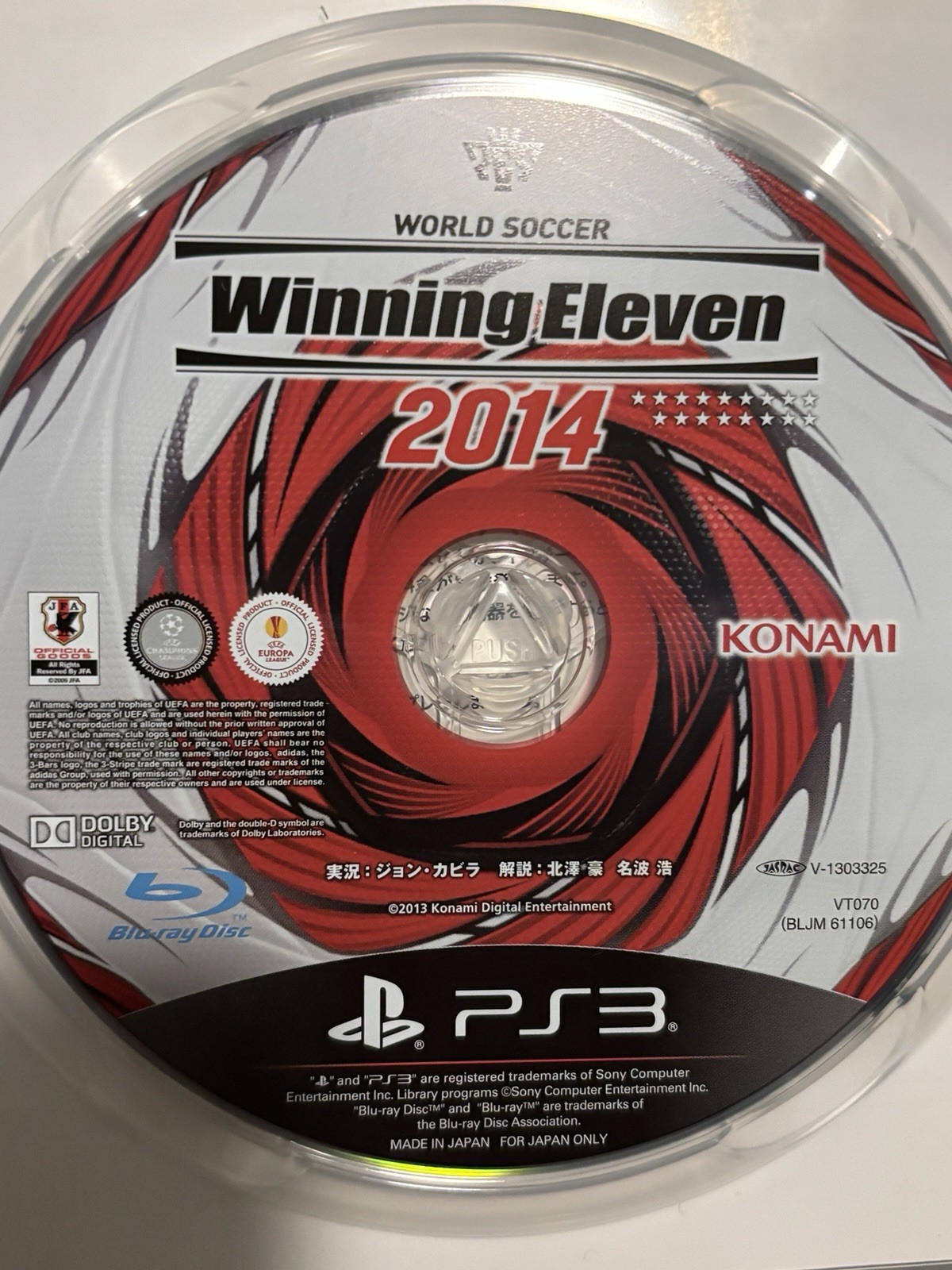 Soccer Winning Eleven 2014 PS3 Game Sony PlayStation 3 Japan Import HTF Futbol