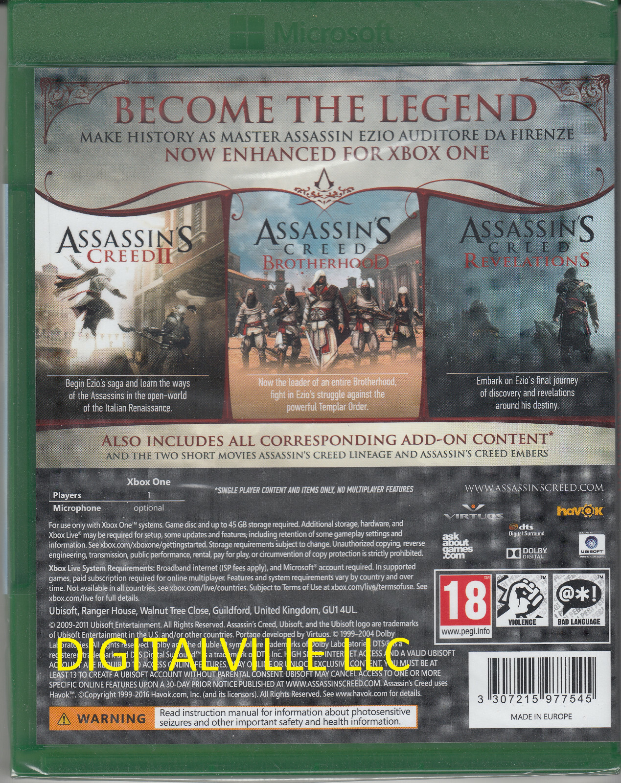 Assassins Creed The Ezio Collection Xbox One Brand New Factory Sealed Assassin’s