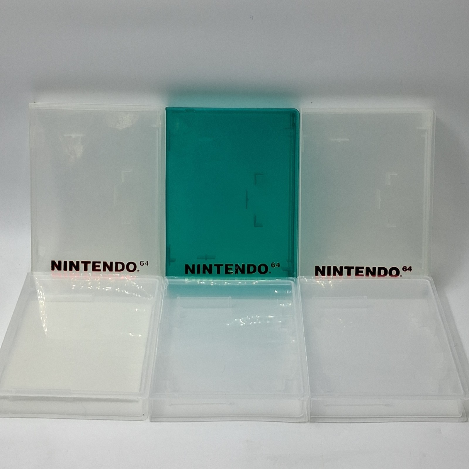 Nintendo 64 N64 Hard Plastic Clamshell Cases 3 OEM Green & Clear Lot Of 6