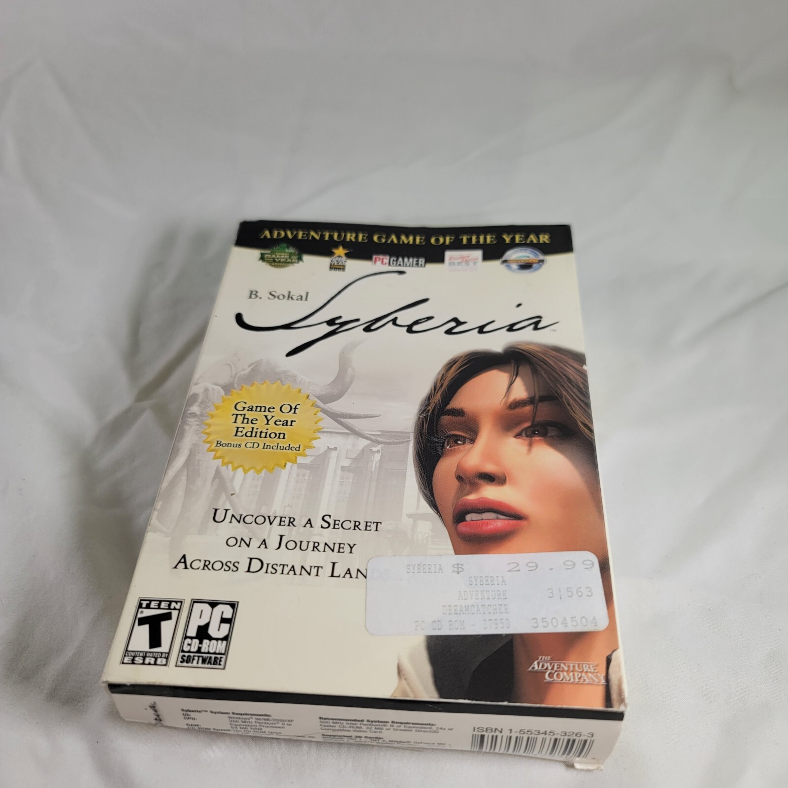 B. Sokal Syberia CD-ROM The Adventure Company Microids PC Game New Sealed
