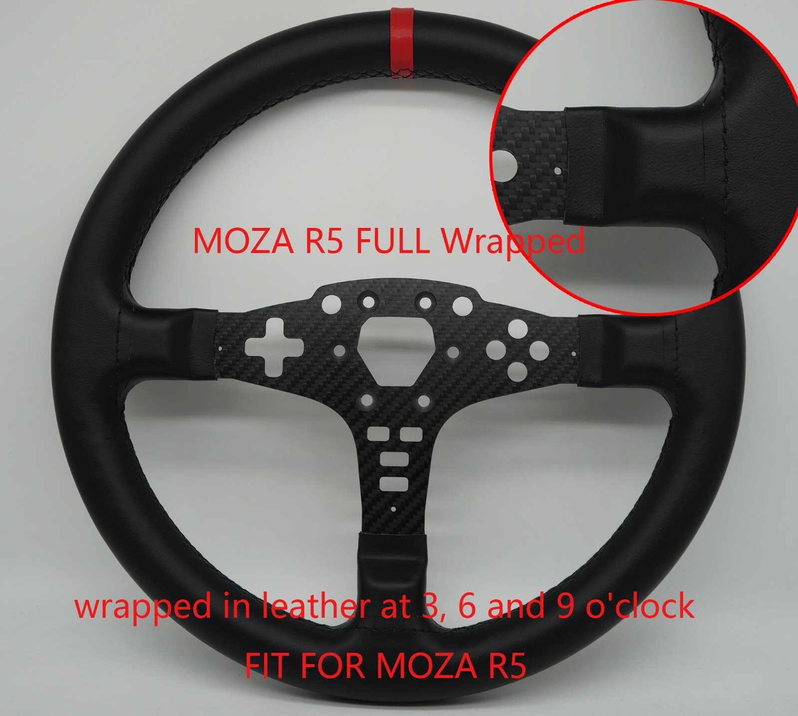 SIMPUSH MOZA R5 R3 ES 13inchs 33cm Circular steering wheel Rally sim racing
