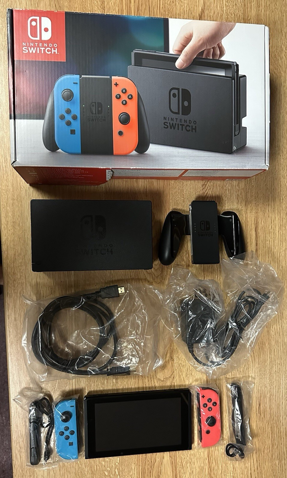 Nintendo Switch Console Neon Blue & Red HAC-001 UNPATCHED CIB