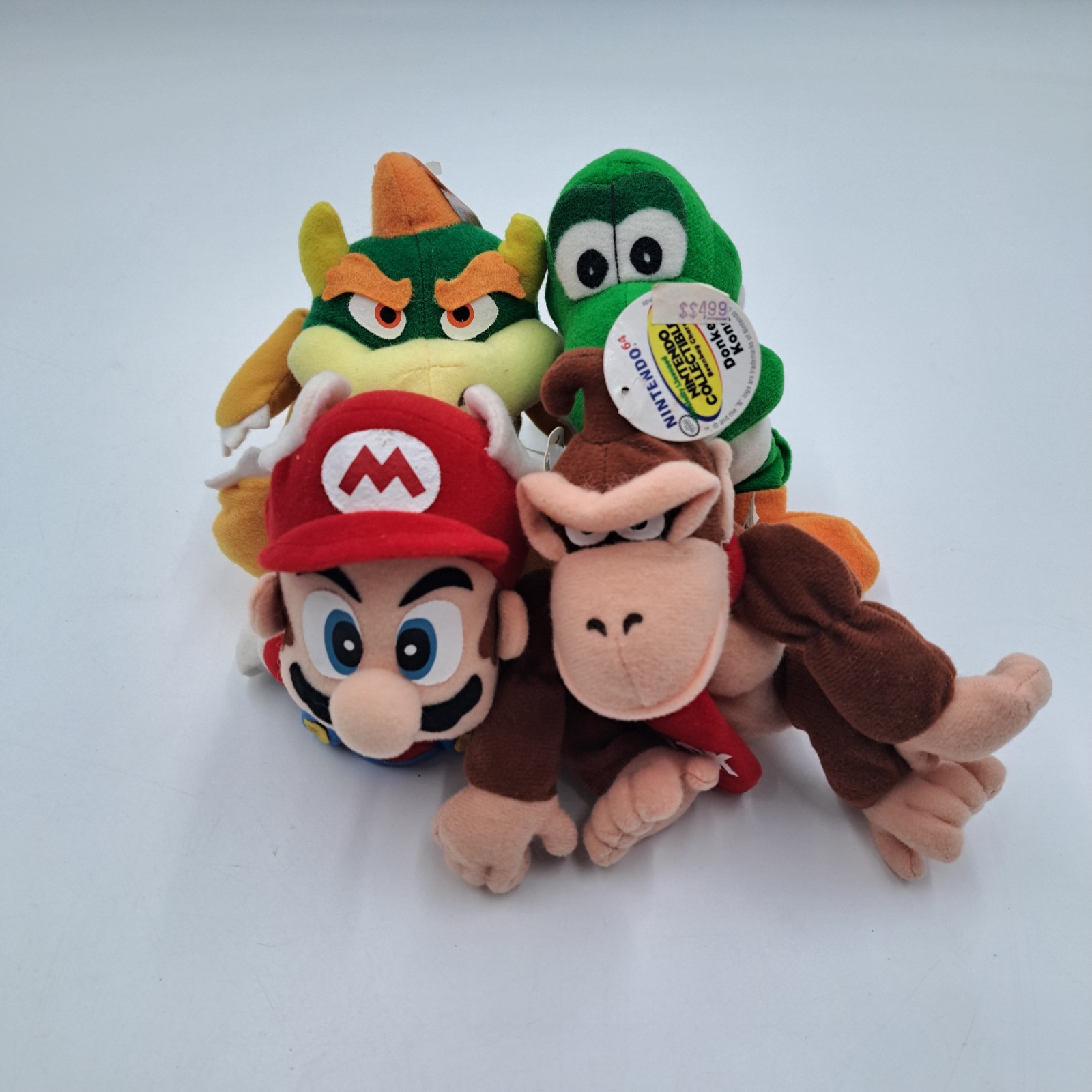 Vintage Plush Nintendo N64 BeanBag Figures Set of 4 Mario Yoshi Bowser NEW BD&A