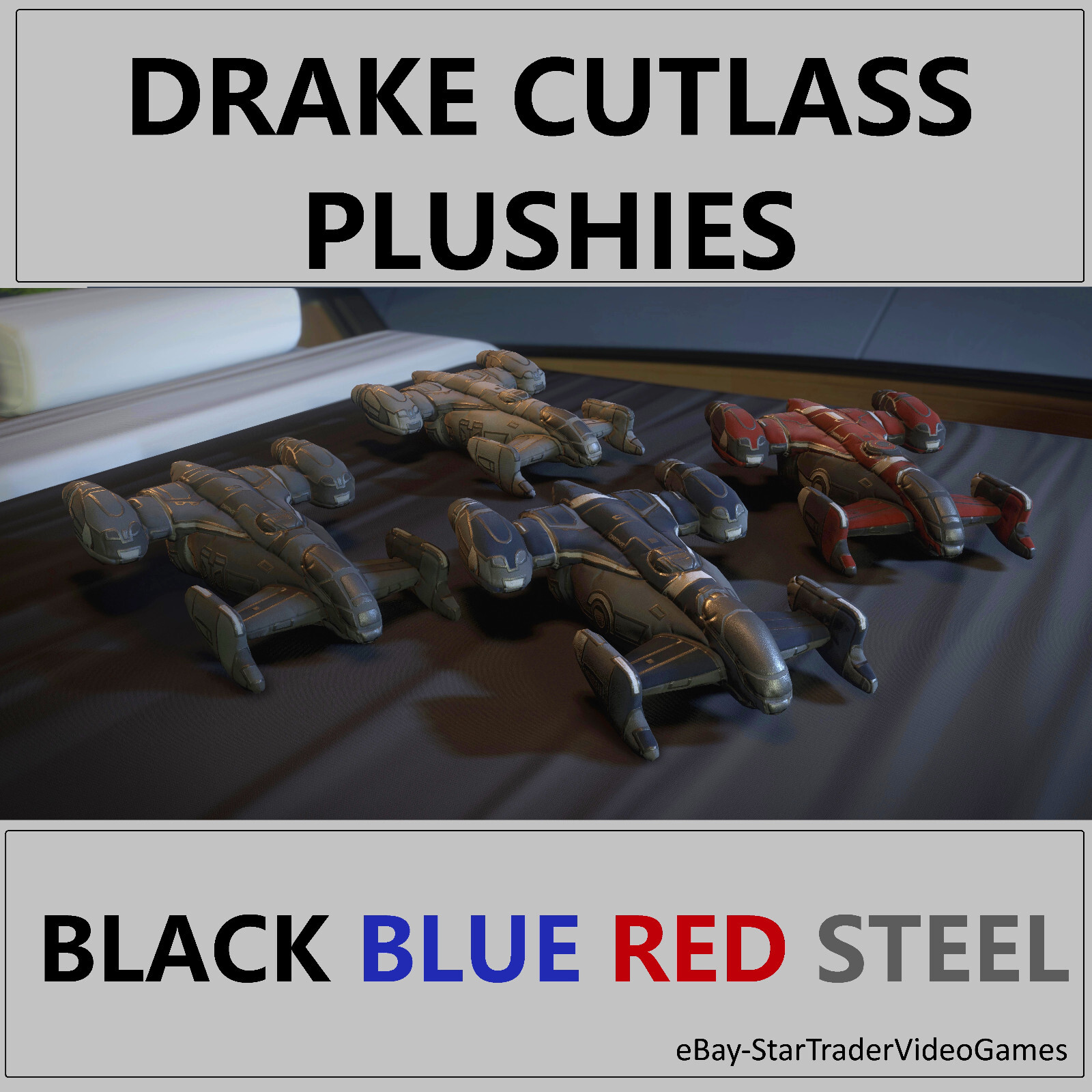 STAR CITIZEN – DRAKE CUTLASS PLUSHIES Black Blue Red Steel