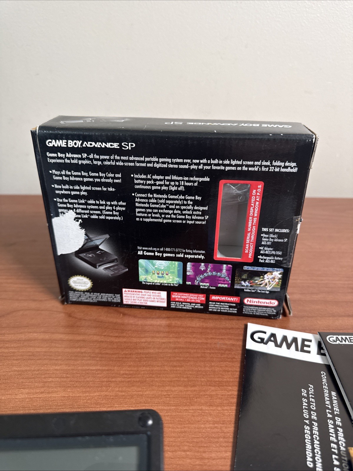 Nintendo GameBoy Advance SP Onyx Black Handheld Game System CIB W/ Manuals