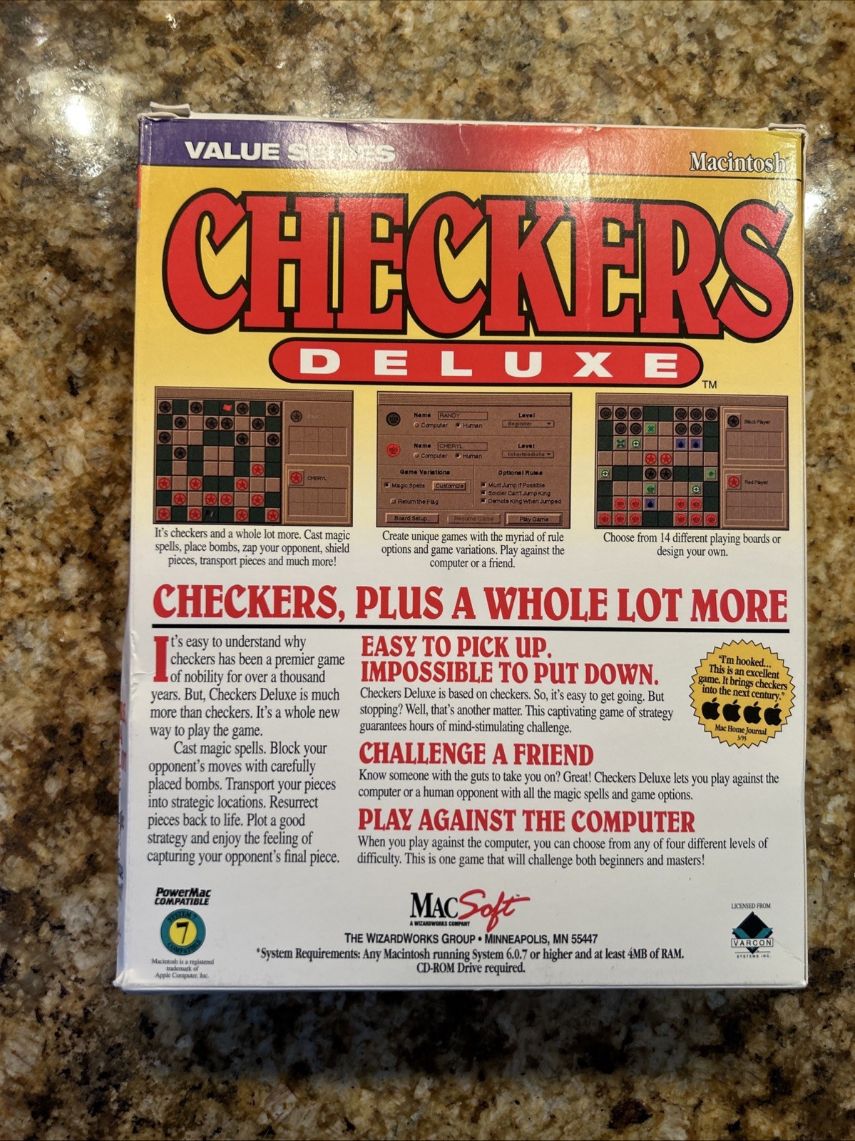 MacSoft CD-ROM Checkers Deluxe Game For Macintosh (1995)
