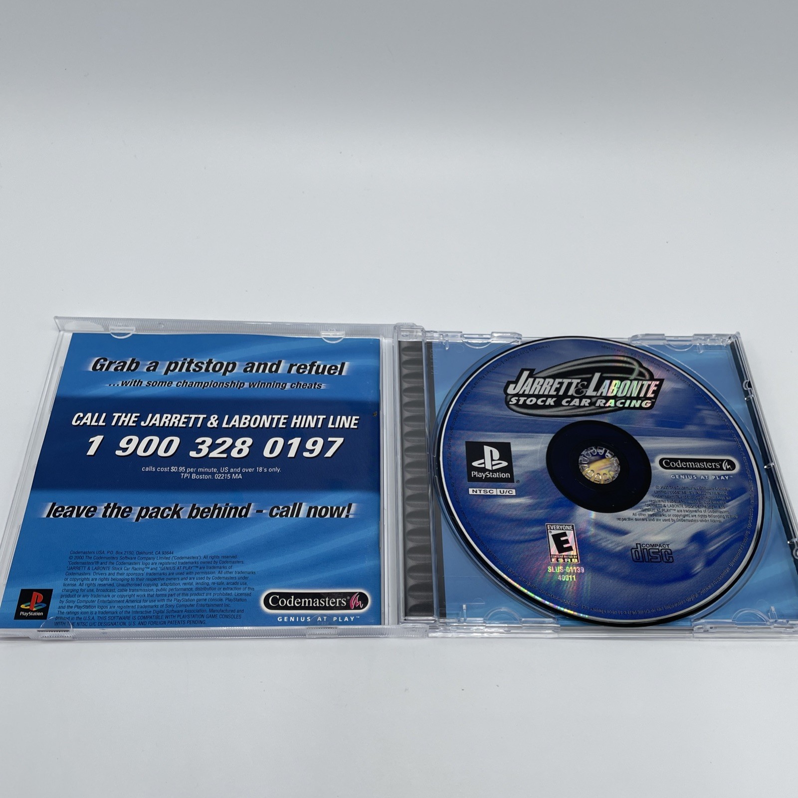 Jarrett & Labonte Stock Car Racing PS1 PlayStation 1 Complete CIB + Reg Card