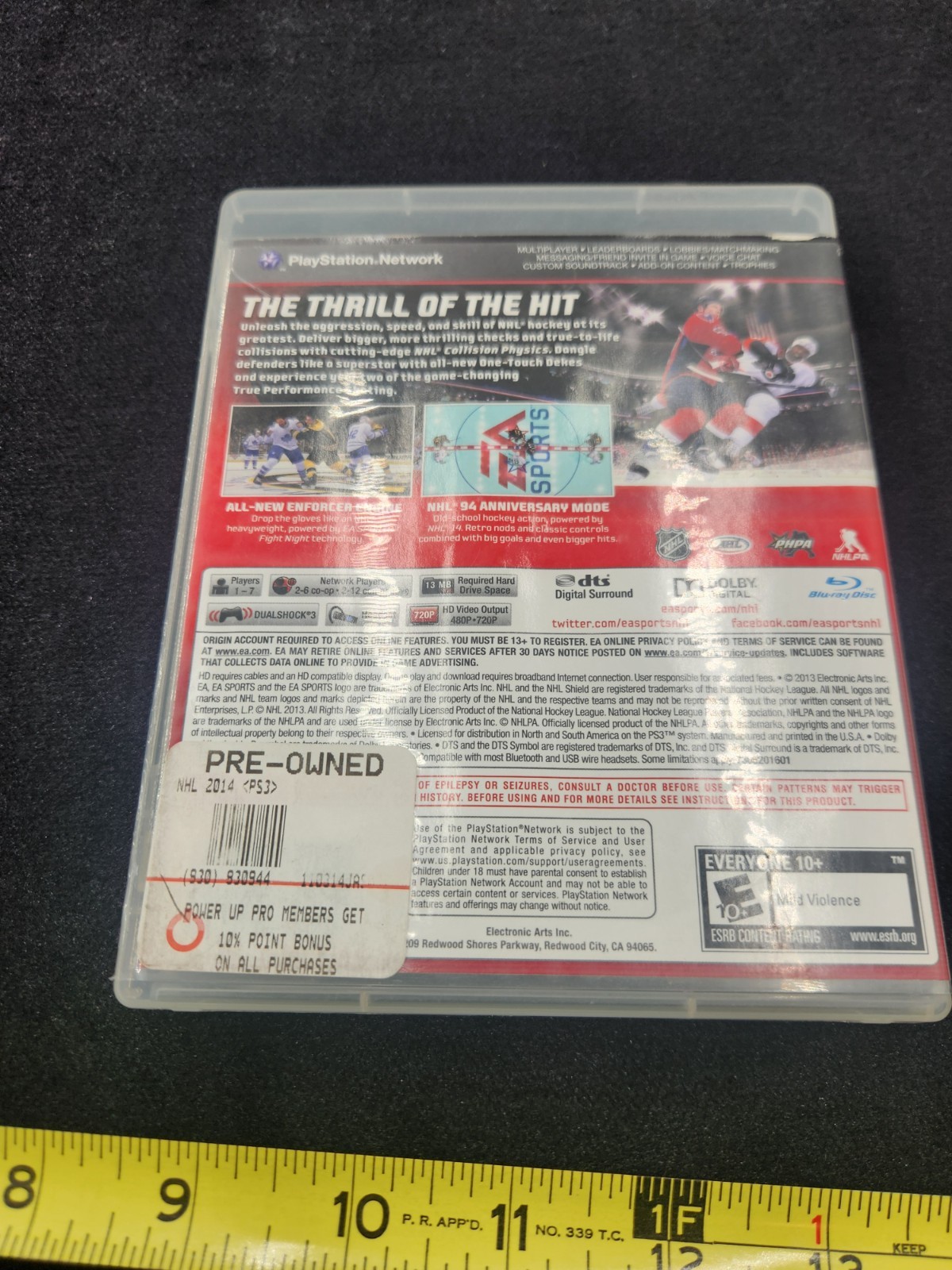 NHL14 PLAYSTATION 3 Used (PS3 Video Game + Instructions)
