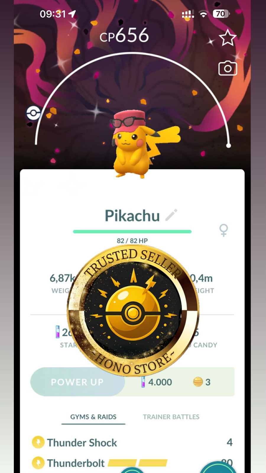 Pokemon G0 – Shiny Pikachu Hat BG ✨Kalos GO Tour — P T C