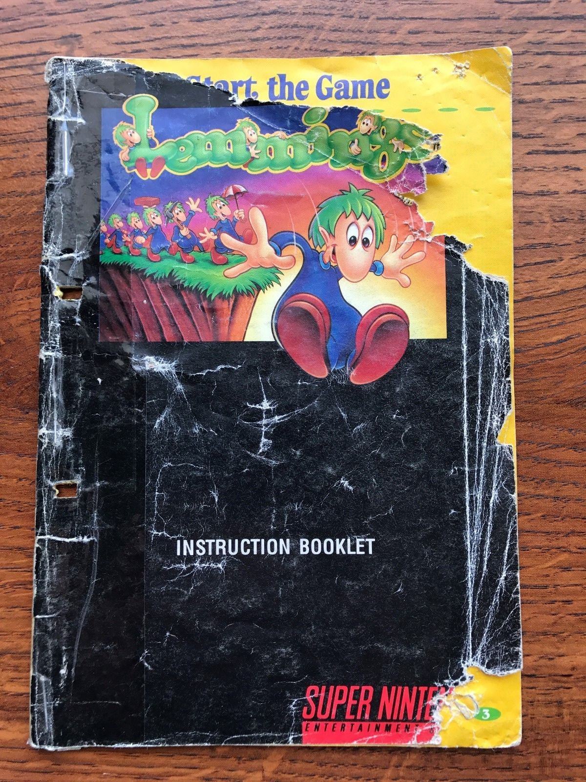 Lemmings SNES Super Nintendo Instruction Manual Only