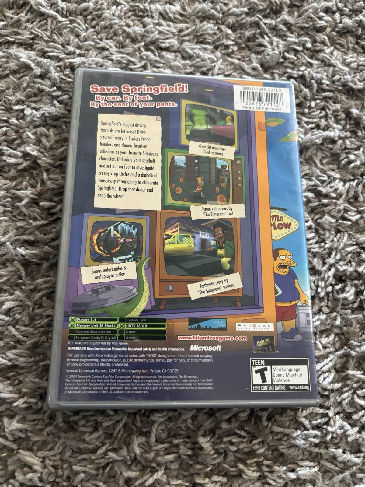 The Simpsons Hit & Run 🚗💨 Microsoft Original OG Xbox 👍 Tested 👩‍🦲 CIB 🚗💨