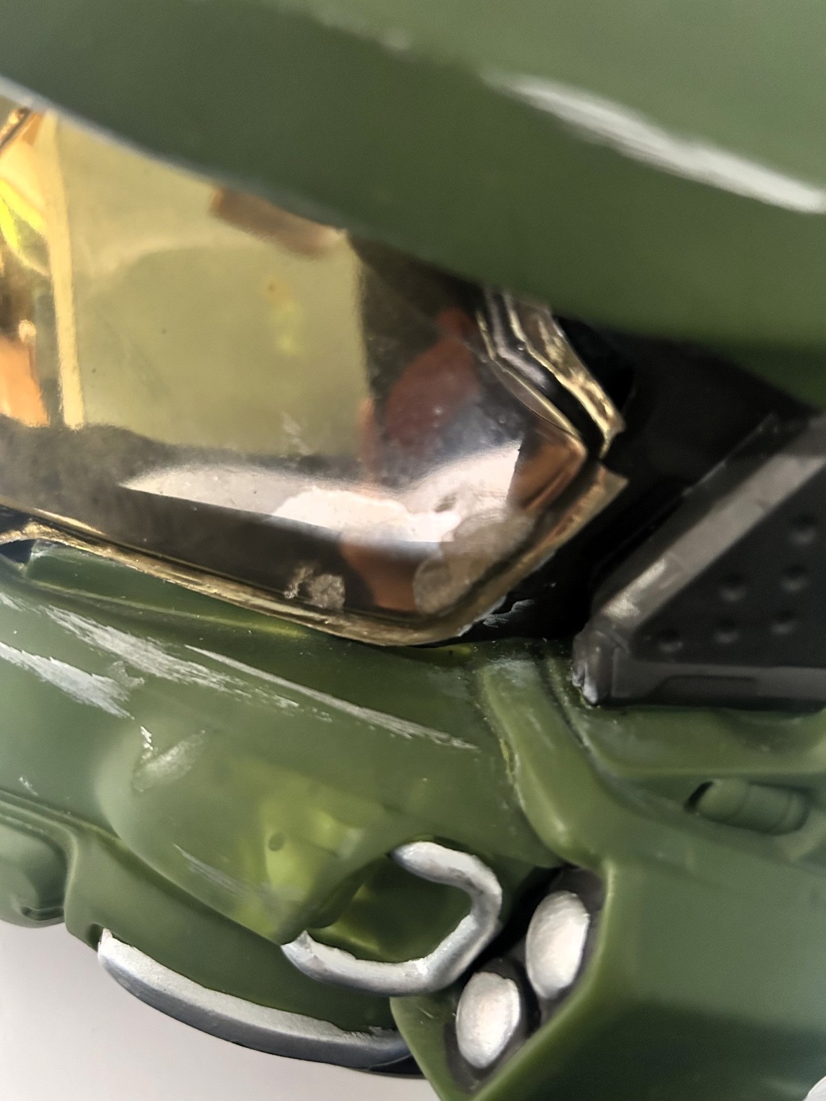 Halo Master Chief Spartan Helmet Costume Cosplay Mask Green Amber Visor Adult