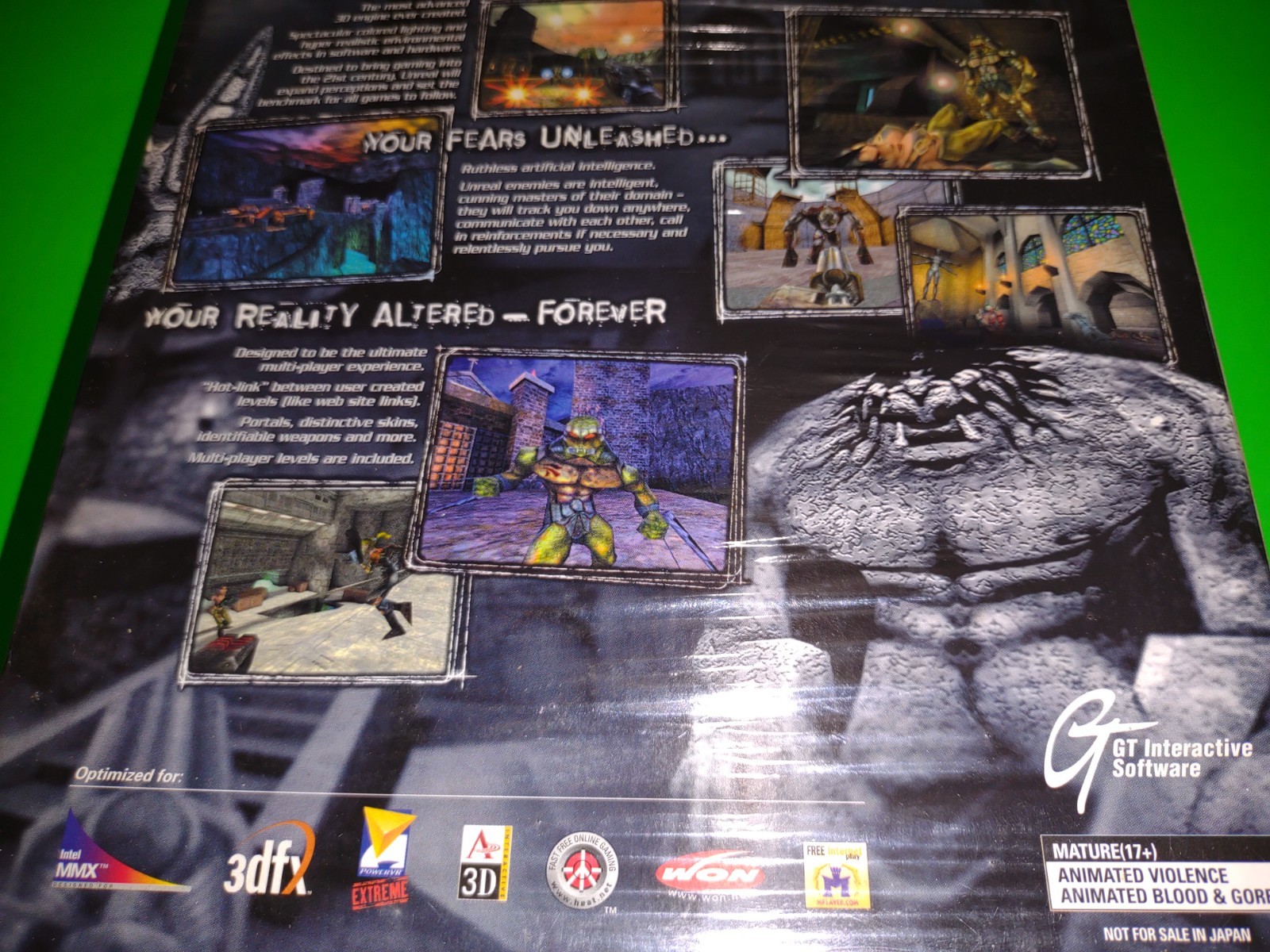 Big Box Unreal Tournament PC CD ROM Game by GT Interactive Non-Shadow Box