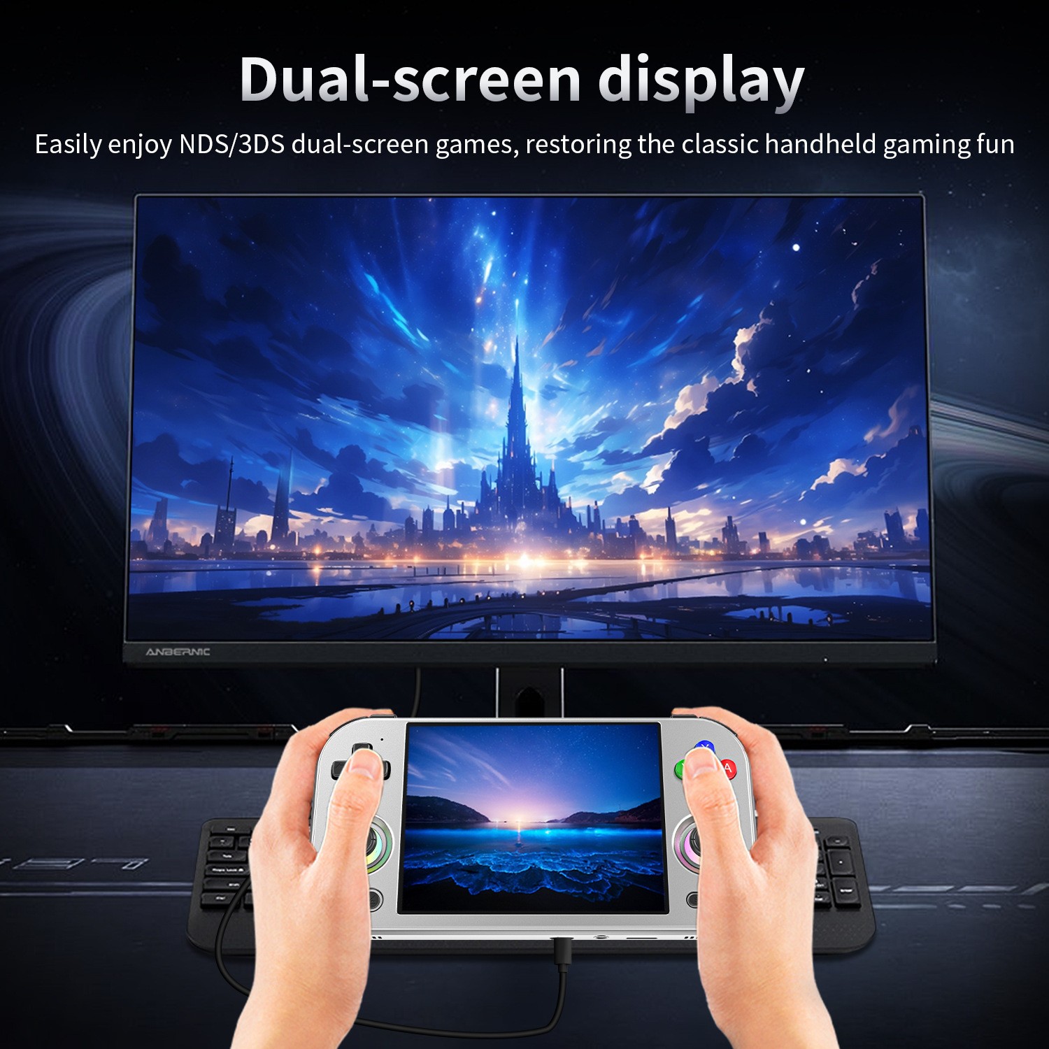 Anboli RG 477M Handheld Game Console 8300mAh Android 14 RG477M 4.7-inch-