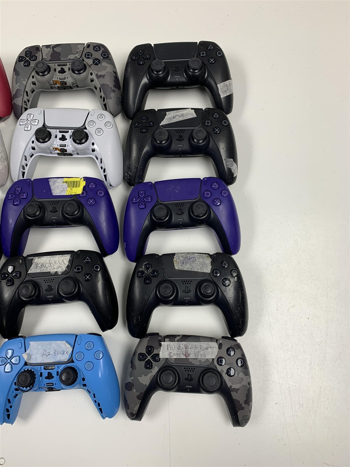 Bulk Lot 20 Sony PS5 DualSense Controllers Broken Parts Repair Wholesale