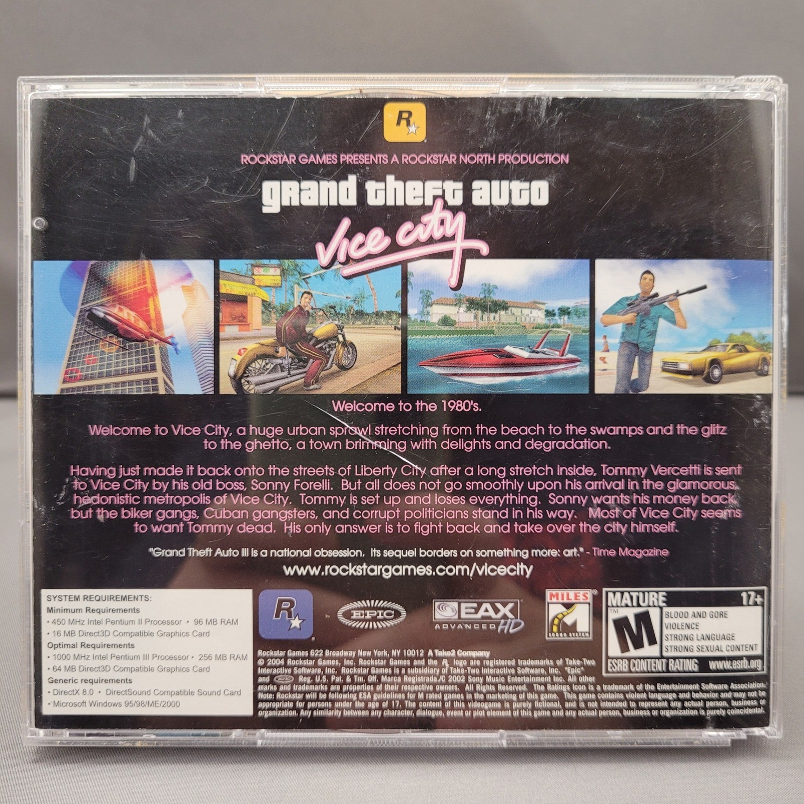 Grand Theft Auto Vice City by Rockstar Games (PC CD-ROM, 2004) w/ manual and map