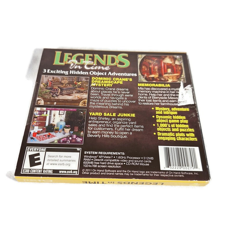 Legends In Time 3 Pack PC CD-Rom 2011 Windows Hidden Object Game Compilation