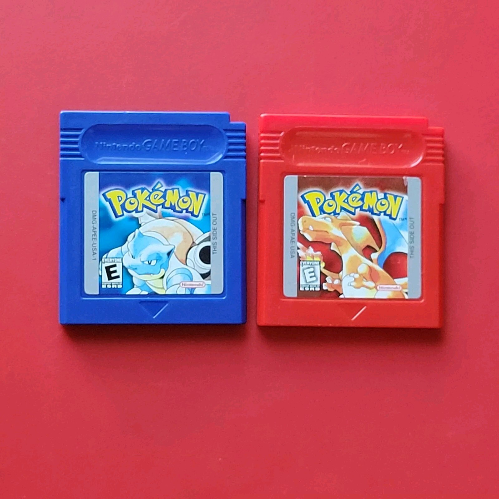 Game Boy Pokemon Blue Red Nintendo GB Original Lot 2 Games Authentic Saves