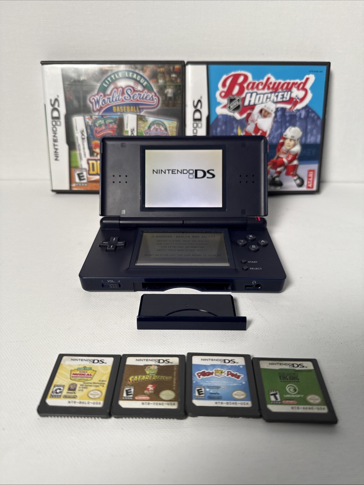 Nintendo DS Lite Console Bundle – Cobalt Blue – Tested Works – USG-001 Games