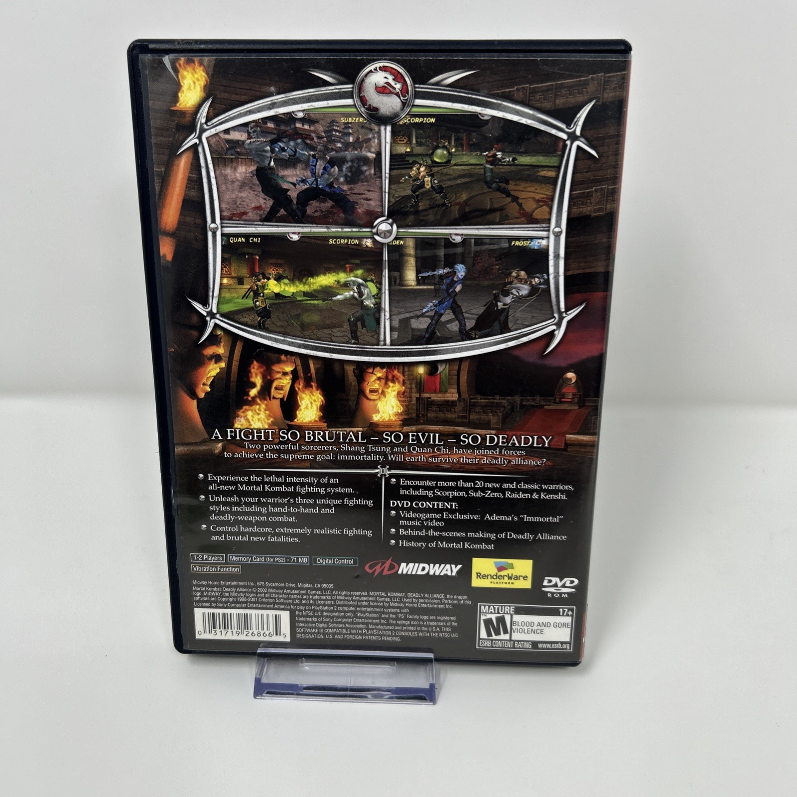 Mortal Kombat Deadly Alliance PS2 PlayStation 2 Complete No Manual