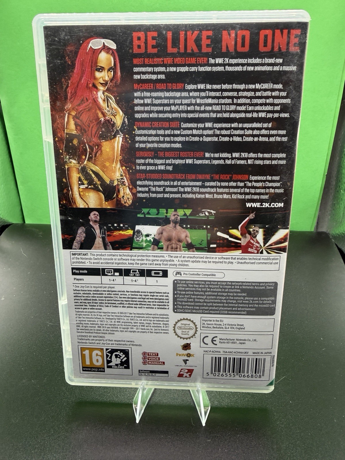 Rare WWE 2K18 Nintendo Switch CIB Full Inserts PEGI 16 PAL Euro Import Ok For uS