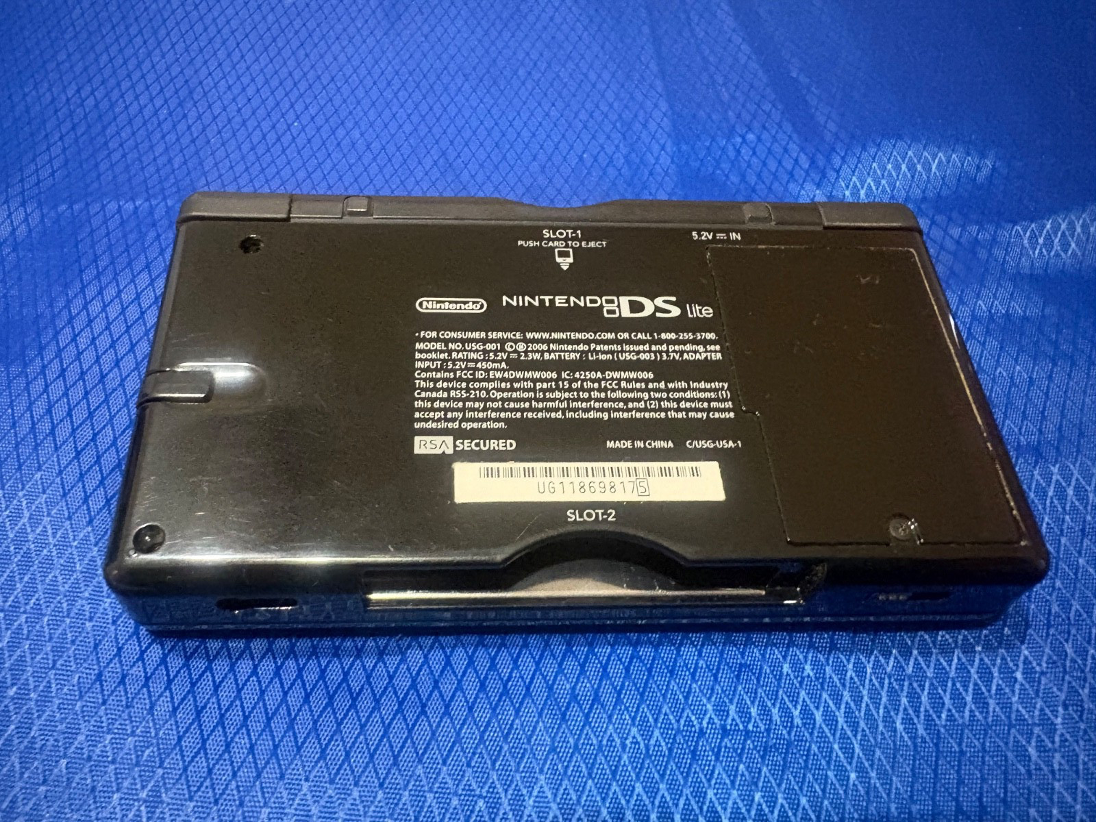 Nintendo DS Lite Handheld System – Onyx Black parts or repair