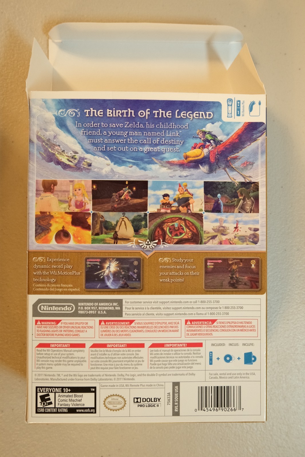 The Legend of Zelda Skyward Sword + Gold Controller Nintendo Wii Bundle Complete