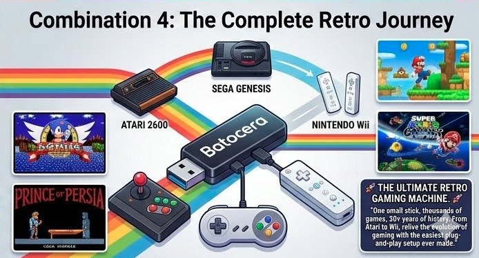 Batocera Retro Gaming USB Drive – Plug & Play for Old and New Pc