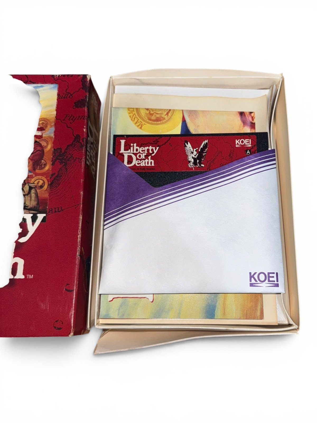 Vintage 1992 Koei Liberty or Death PC Game Big Box 5.25″ Floppy Disk CIB