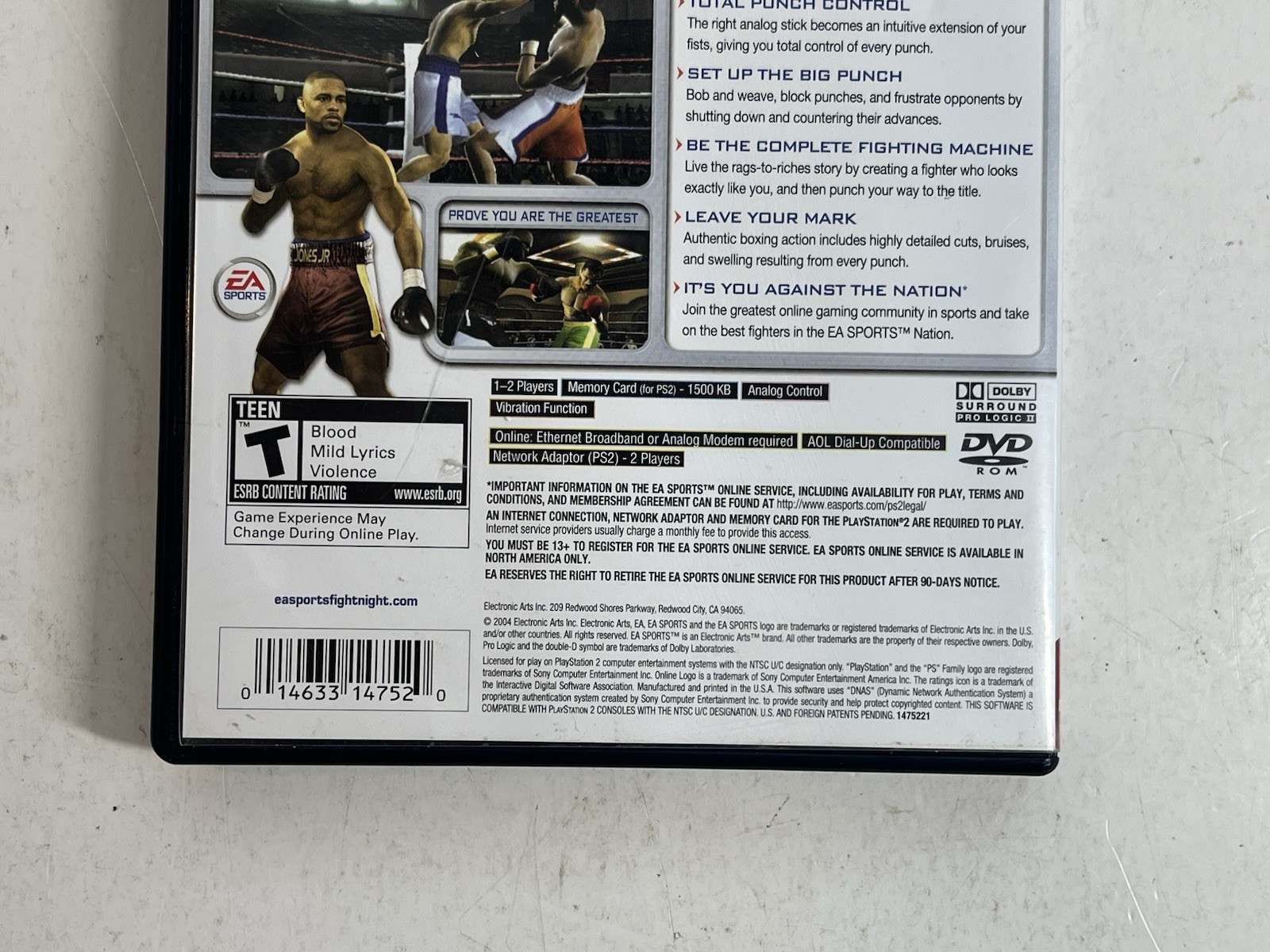 Fight Night 2004 (Sony PlayStation 2, 2004) Complete Tested Working