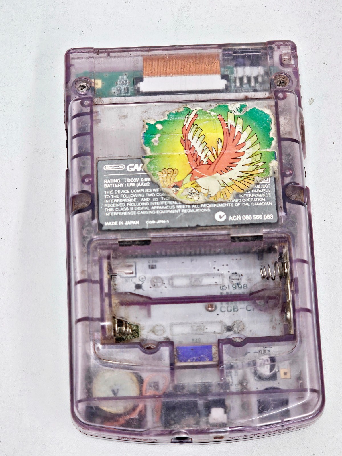 Nintendo Game Boy Color Clear Purple JUNK