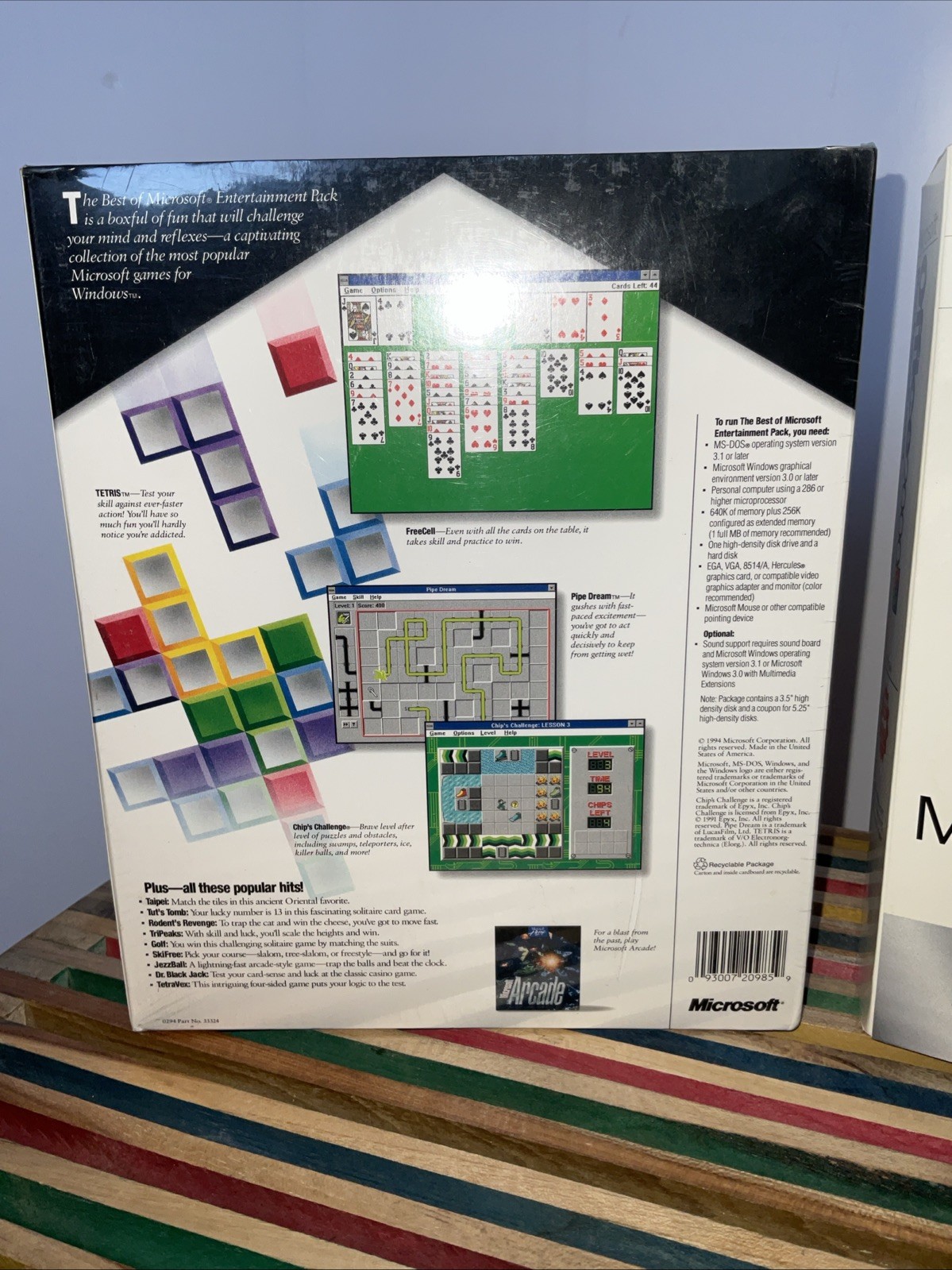 BEST OF MICROSOFT ENTERTAINMENT PACK 1994 Tetris 13 Games 3.5 Disk Sealed NEW