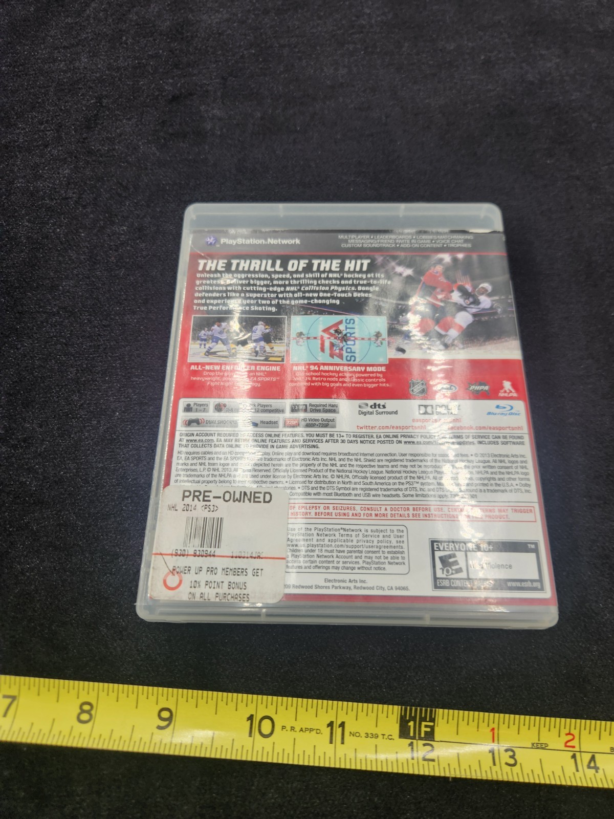 NHL14 PLAYSTATION 3 Used (PS3 Video Game + Instructions)