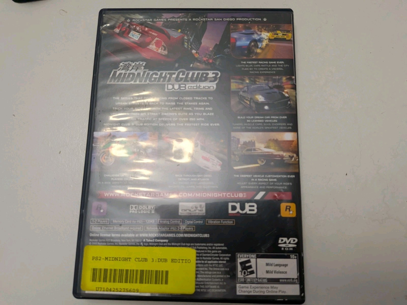 Midnight Club 3: DUB Edition Sony PlayStation 2 w/ Manual 2005 Video Game