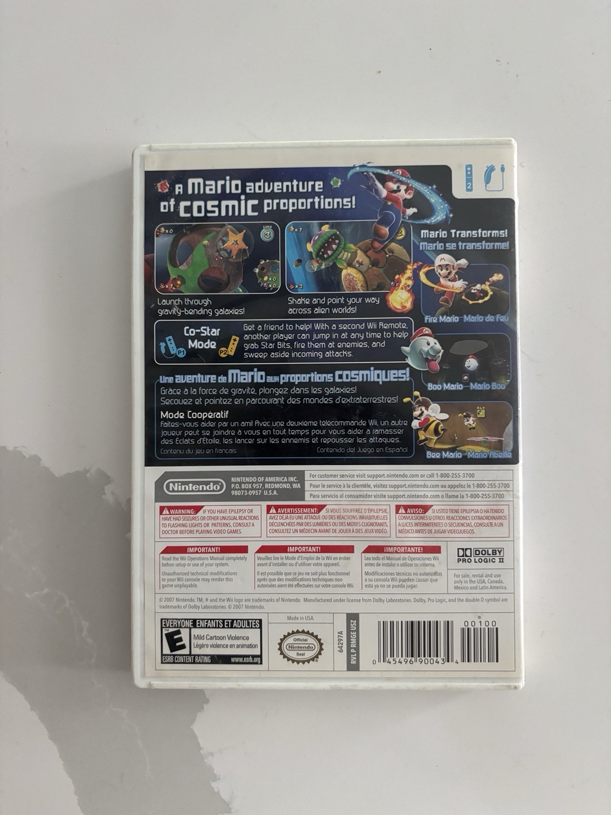 Super Mario Galaxy Nintendo Wii 2007 Complete Edition with Manual