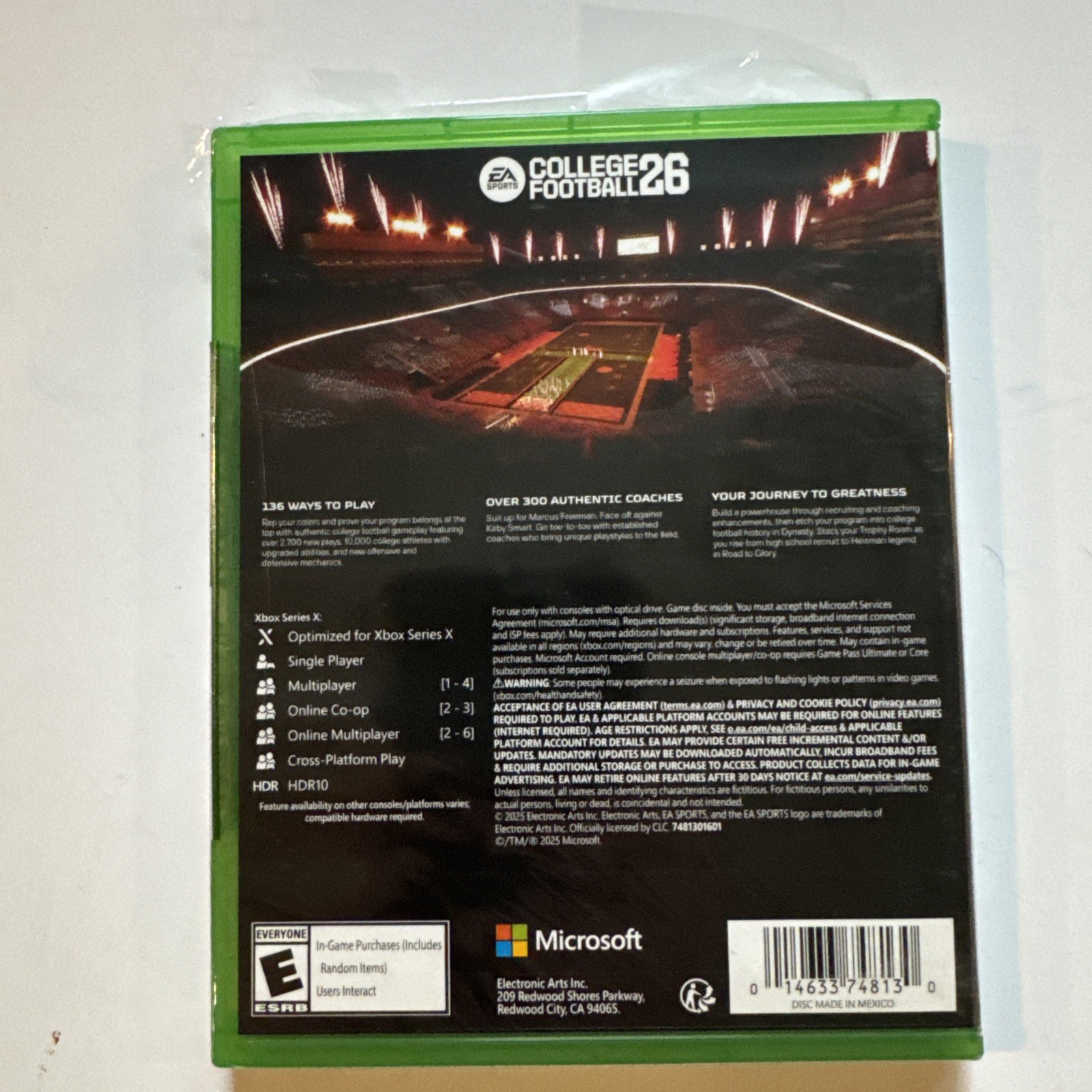 EA Sports College Football 26 Xbox Series X New Damaged Plastic Wrap