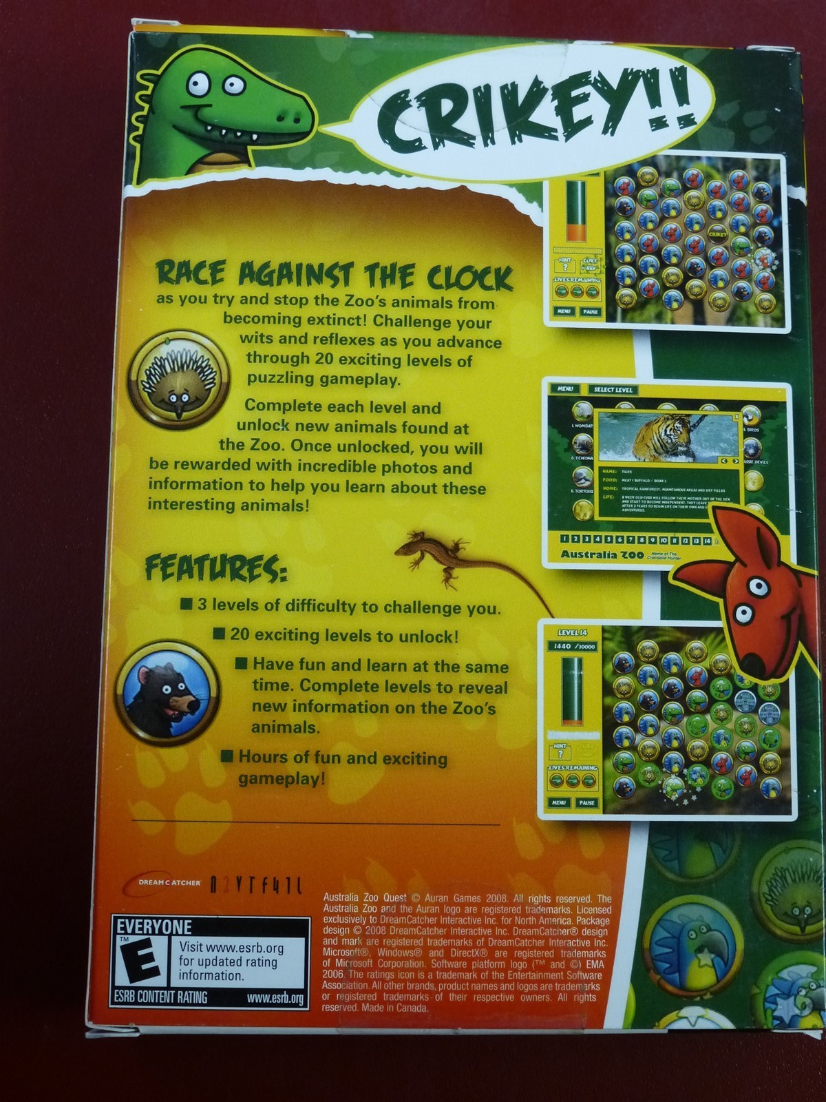 Video Game PC Australia Zoo Quest puzzle fun NEW SEALED BOX