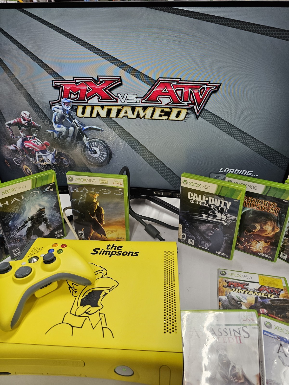 Microsoft Xbox 360 Custom Game Console complete bundle tested works