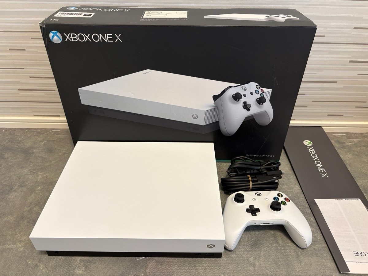 Microsoft Xbox One X 1TB White Console Blu-Ray Compatible Bundle w/ Controller